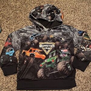 Monster Jam Boys' Black & Multicolor Monster Truck Hoodie